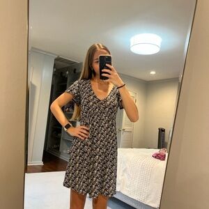 Floral Black Dress for Women